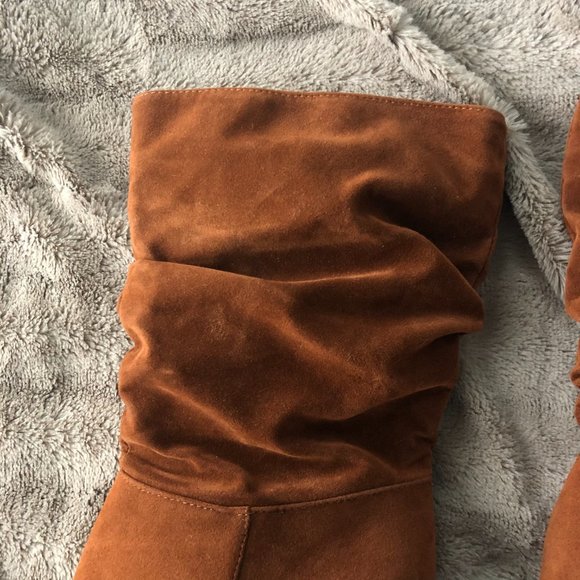 Chase & Chloe tan rust color block heel boots 7.5 - Picture 13 of 16